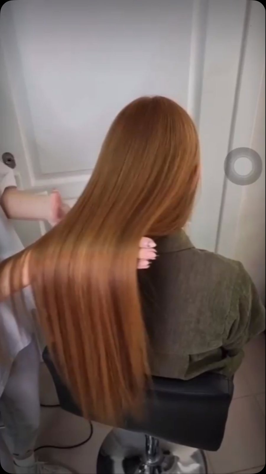Smooth, shiny hair after treatment